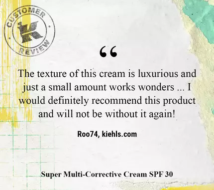 The texture of this cream is luxurious and just a small amount works wonders ... I would definitely recommend this product and will not be without it again! —Roo74, kiehls.com