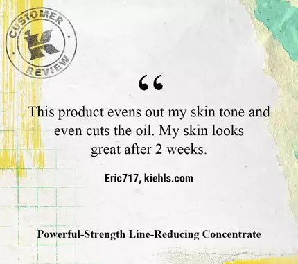 Este producto unifica el tono de mi piel y elimina la grasa. Mi piel se ve muy bien despues de 2 semanas. —Eric717, kiehls.com