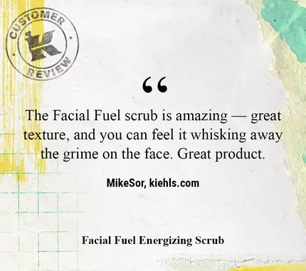 El exfoliante Facial Fuel es increible: tiene una gran textura y puedes sentir como elimina la suciedad de la cara. Gran producto. —MikeSor, kiehls.com