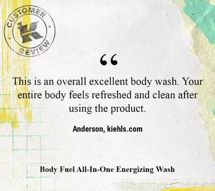 En general, se trata de un excelente limpiador corporal. Todo el cuerpo se siente fresco y limpio despues de usar el producto. —Anderson, kiehls.com