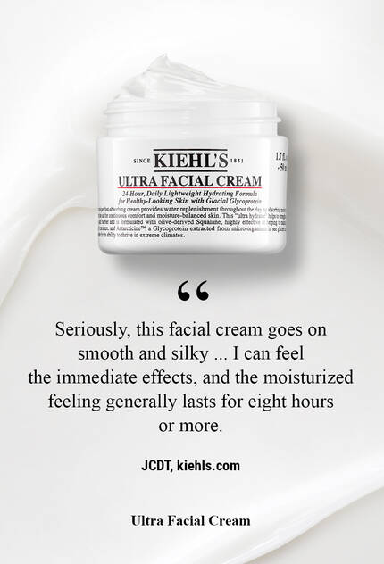 En serio, esta crema facial se aplica de forma suave y sedosa... Puedo sentir los efectos inmediatos, y la sensacion de hidratacion suele durar ocho horas o mas. –JCDT, kiehls.com