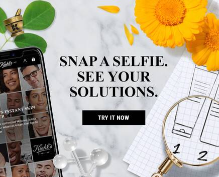 Prueba la evaluacion fotografica inteligente de Kiehl’s Instant Skin Reader para diagnosticar las necesidades de tu piel y armar una rutina solo para ti.