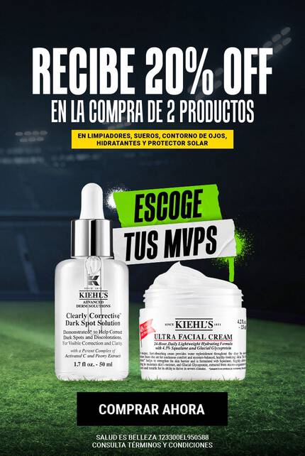 2 productos Kiehl's 20% off